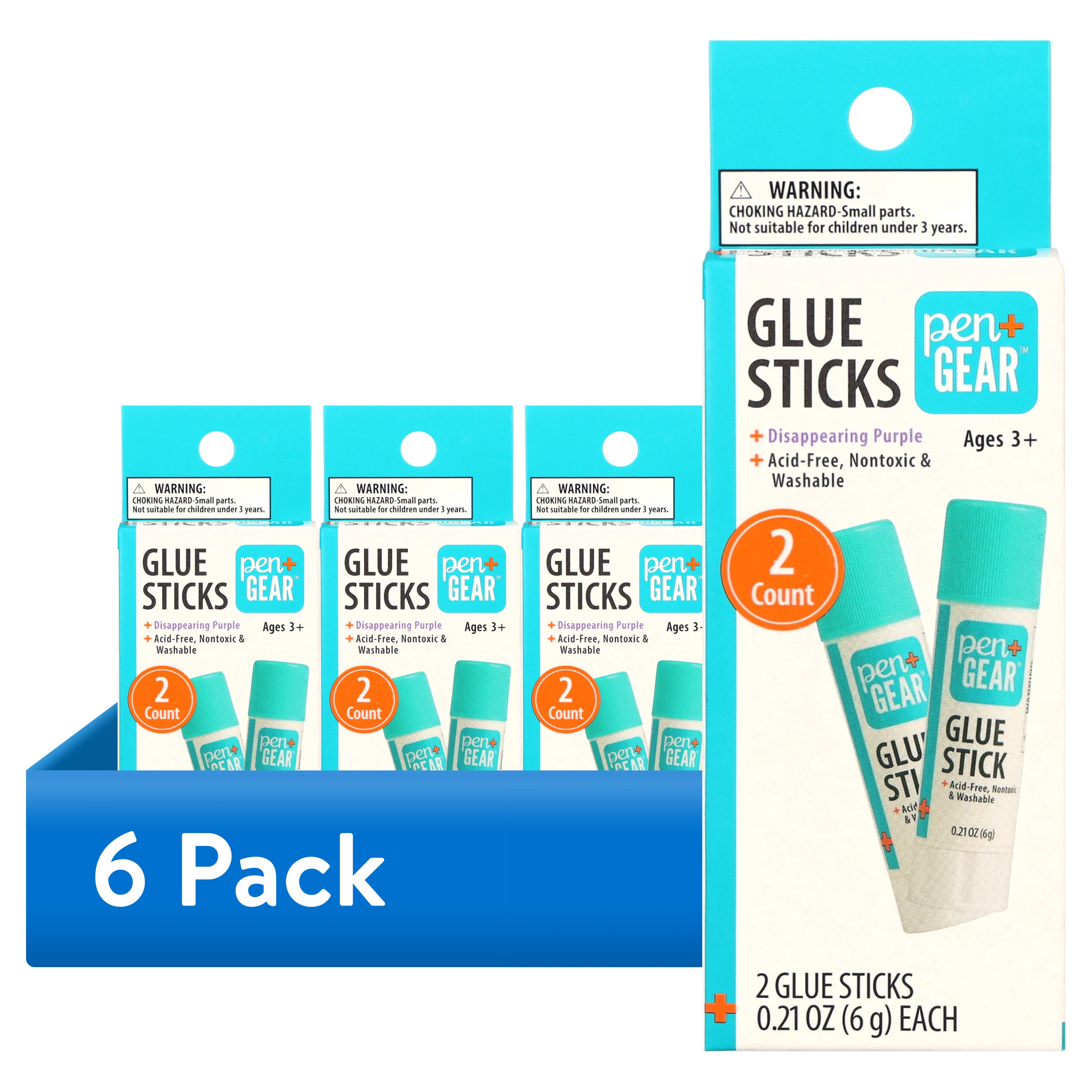 (6 pack) Pen+Gear Glue Sticks, Disappearing Purple, Washable, 0.21 oz, 2 Count