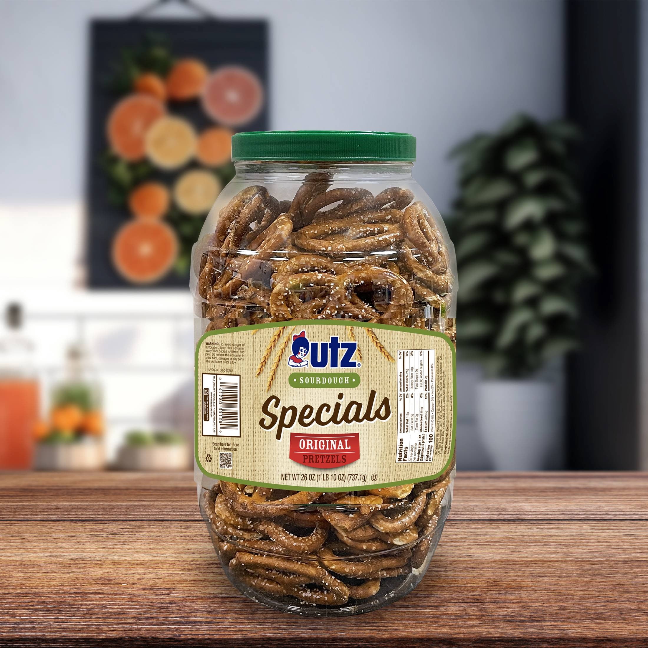 Utz, Specials Pretzels, 26 oz Barrel