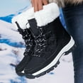 thumbnail image 6 of CAICJ98 Womens Winter Boots Lace Up Mid Carf Boots Warm Lined Waterproof Fashion Women's Snow Boots (Black,Size 7.5), 6 of 9