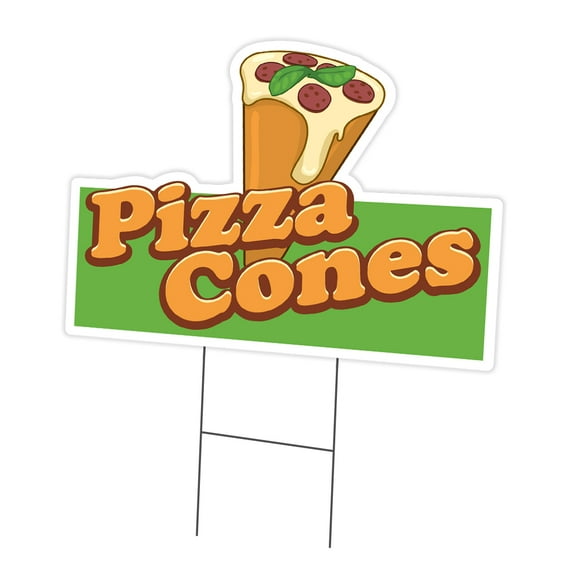 SignMission C-DC-1216-Pizza Cones19 12 x 16 in. Yard Sign & Stake - Pizza Cones