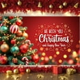 thumbnail image 4 of Red Theme Christmas Banner Gold Snowflake Merry Christmas Banner Colorful Ornaments Candy Cane Design Holiday Banner for Christmas Party New Year Celebration Indoor Decoration, 4 of 7