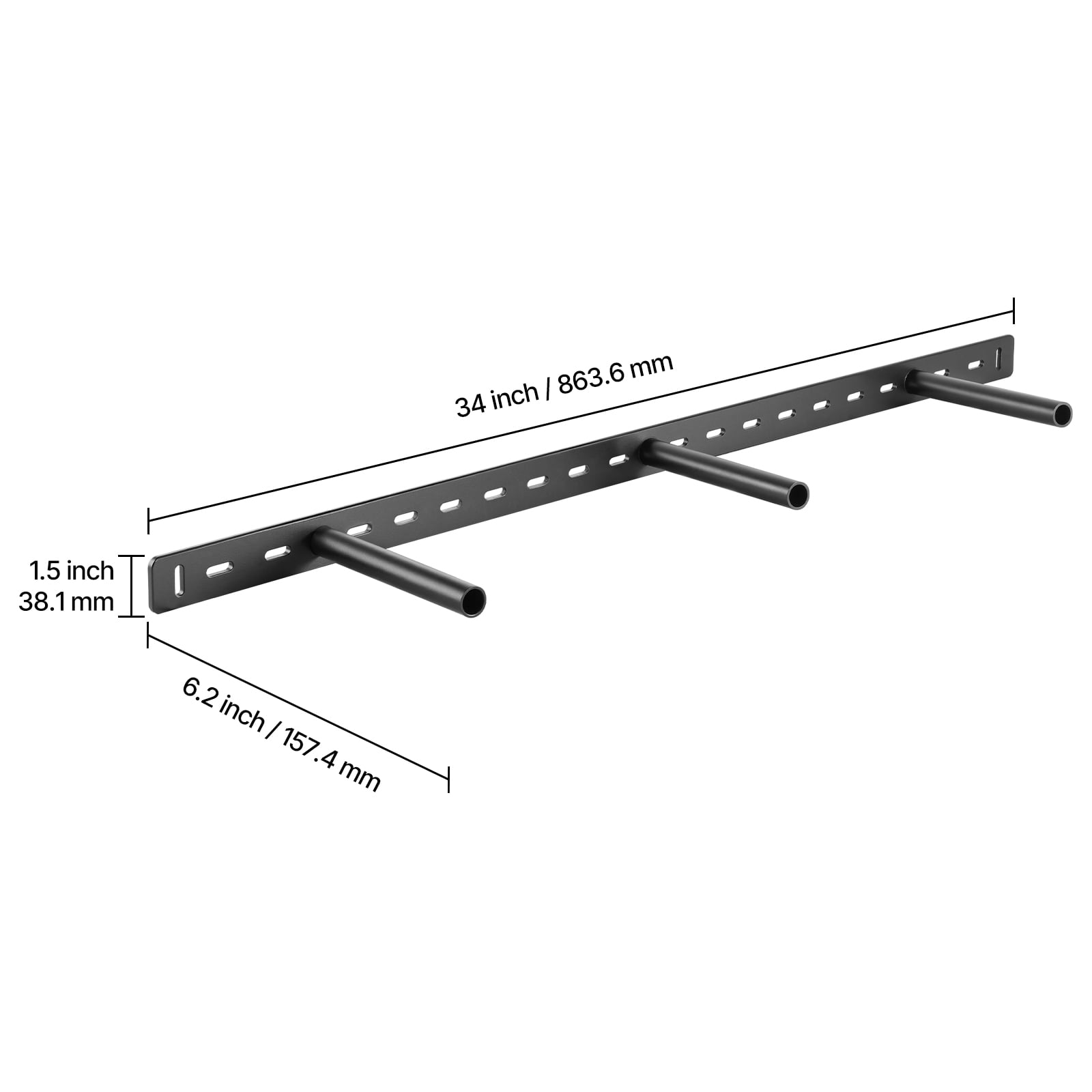 VEVOR Floating Shelf Bracket 1 Pack, 190 lbs/86 kg Weight Capacity, 34x6.2x1.5 inch / 863.6x157.4x38.1 mm, Heavy Duty Hidden Shelf Brackets Support, Wall Mounting Invisible Floating Shelves Bracket