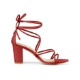 thumbnail image 6 of BLISSFUL STEP Women's Back to School Strappy Straps Lace Up Block Heel Sandals, 6 of 8