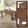 thumbnail image 5 of Harper & Bright Designs Minimalist Dining Table Set for 6 with Bench, 6 Pieces Rectangle Wood Kitchen Table Set with 4 Upholstered Chairs for Dining Room, Walnut, 5 of 17
