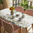 thumbnail image 3 of Eucalyptus Leaves Table Cloths for 5 Foot Rectangle Tables, Farmhouse Pastoral Flowers Plants Patio Waterproof Elastic Fitted Tablecloths, Washable Rectangular Table Cover for Camping, 3 of 8