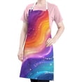 thumbnail image 5 of Rainbow Tie Dye Wave Pattern Apron-Garden Aprons for Women with Pockets-Cotton Linen Waterproof Kitchen Cooking Gardening Aprons Adjustable for Kitchen,Cooking,BBQ and Salon 33x27 Inch, 5 of 7