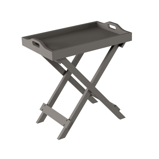 Lavish Home Table d'Appoint Moderne Pliant en Bois Contemporain, Gris