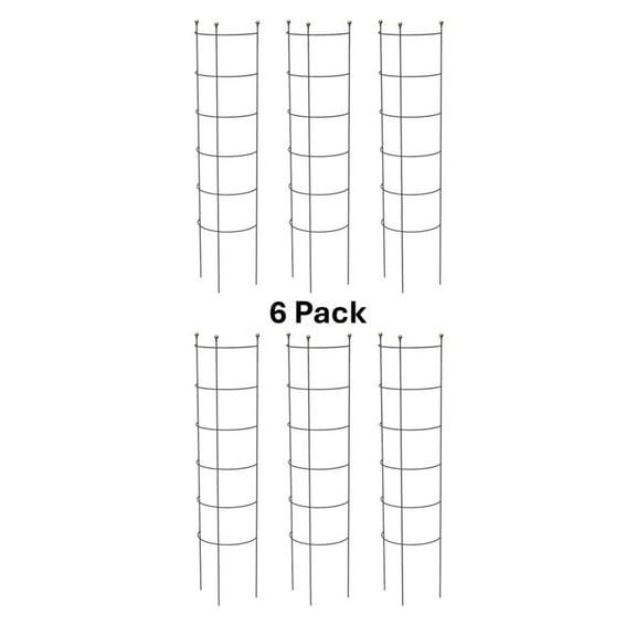Panacea Modern Farmhouse 57" Black Metal Half-Round Trellises, 6 Pack, Plant Support