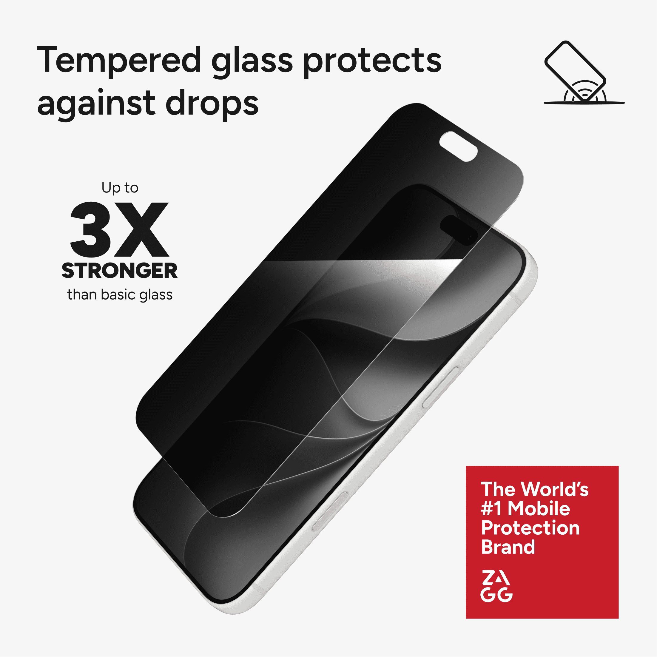 ZAGG InvisibleShield Glass Screen Protector with Privacy Filter for Apple iPhone 18 Pro Max with PerfectFit™ Installation, 3x Stronger Glass, Impact & Scratch Protection