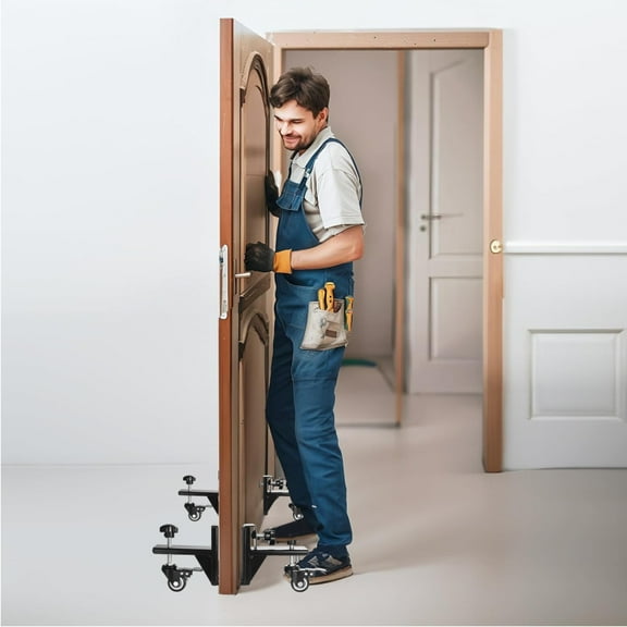 500LB Capacity Door Slab Mover - Adjustable Commercial Transfer Cart with Braked Casters & Anti-Tip Design