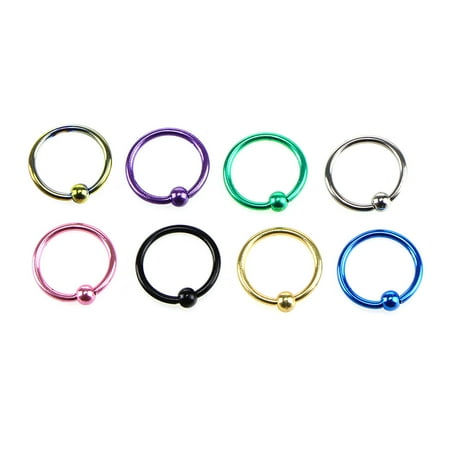 Surgical Steel Nose Hoop Ring Ear Septum Lip Eyebrow Earrings Ball Surgical Steel Nose Hoop Ring Ear Septum Lip Eyebrow Earrings Ball Closure Labret Body Piercing