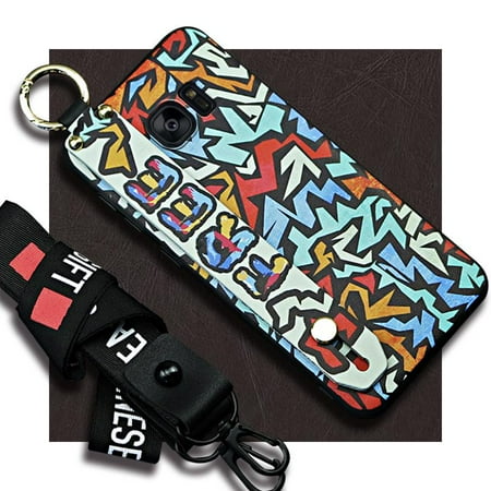 HBH-Phone Case For Samsung Galaxy S6/G9200/G9208/G9209, Kickstand Lanyard ring Silicone Waterproof Shockproof Back Cover Soft case Anti-dust Phone Holder Anti-knock Fashion Design