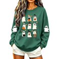 thumbnail image 5 of Meichang Casual Halloween Sweatshirts Women Oversized Crew Neck Sweatshirt Cute Ghost Print Sweatshirts Long Sleeve Sweatshirts Fall Pullover, 5 of 6