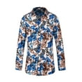 thumbnail image 2 of Innerwin Blouse Col à Revers Hauts pour Hommes Chemises à Manches Longues à Simple Boutonnage Blanc Papillon TG, 2 of 3