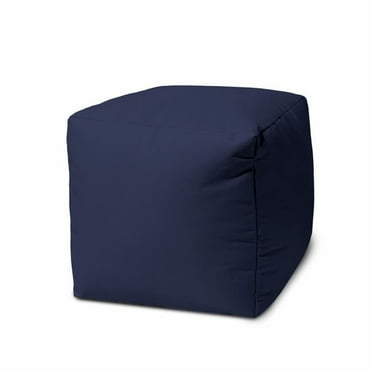17 Cool Warm Indigo Blue Solid Color Indoor & Outdoor Pouf Ottoman