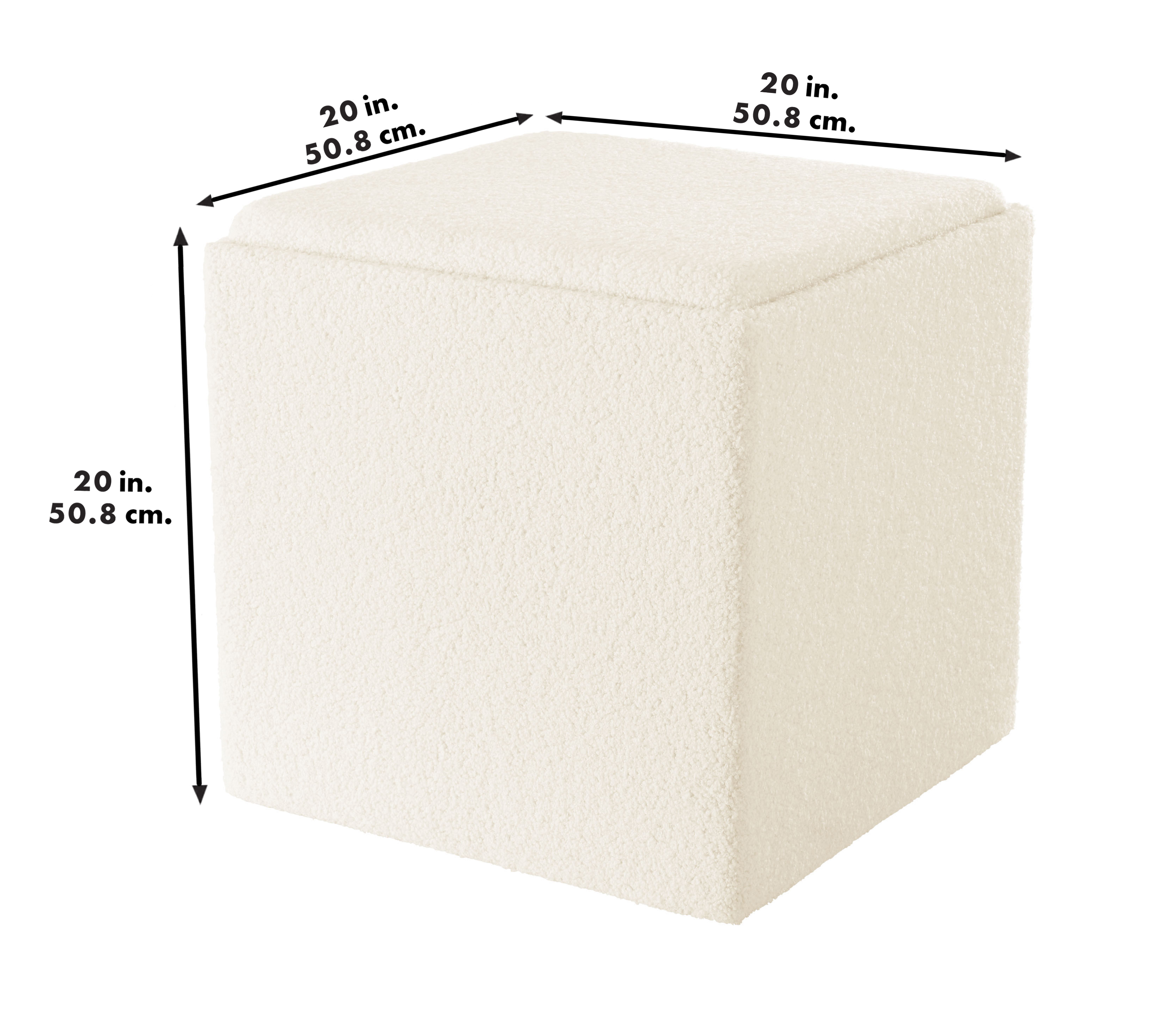 Mainstays Large Cube Storage Ottoman, Cream photo 5