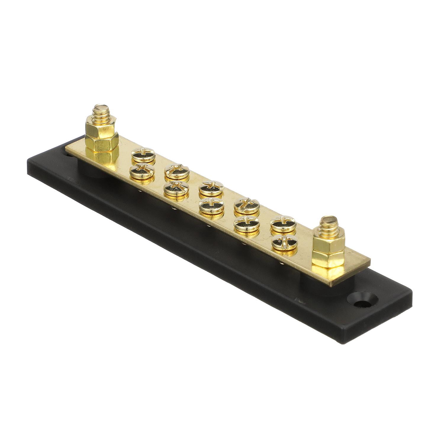 Seachoice Terminal Block with Brass Stud Terminals and Hex Nuts 10 Gang