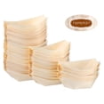thumbnail image 4 of Platos desechables para sushi, barco de madera, bandejas de papel para comida, barcos de madera de bambú a granel para bodas, 100 unidades, 4 of 6
