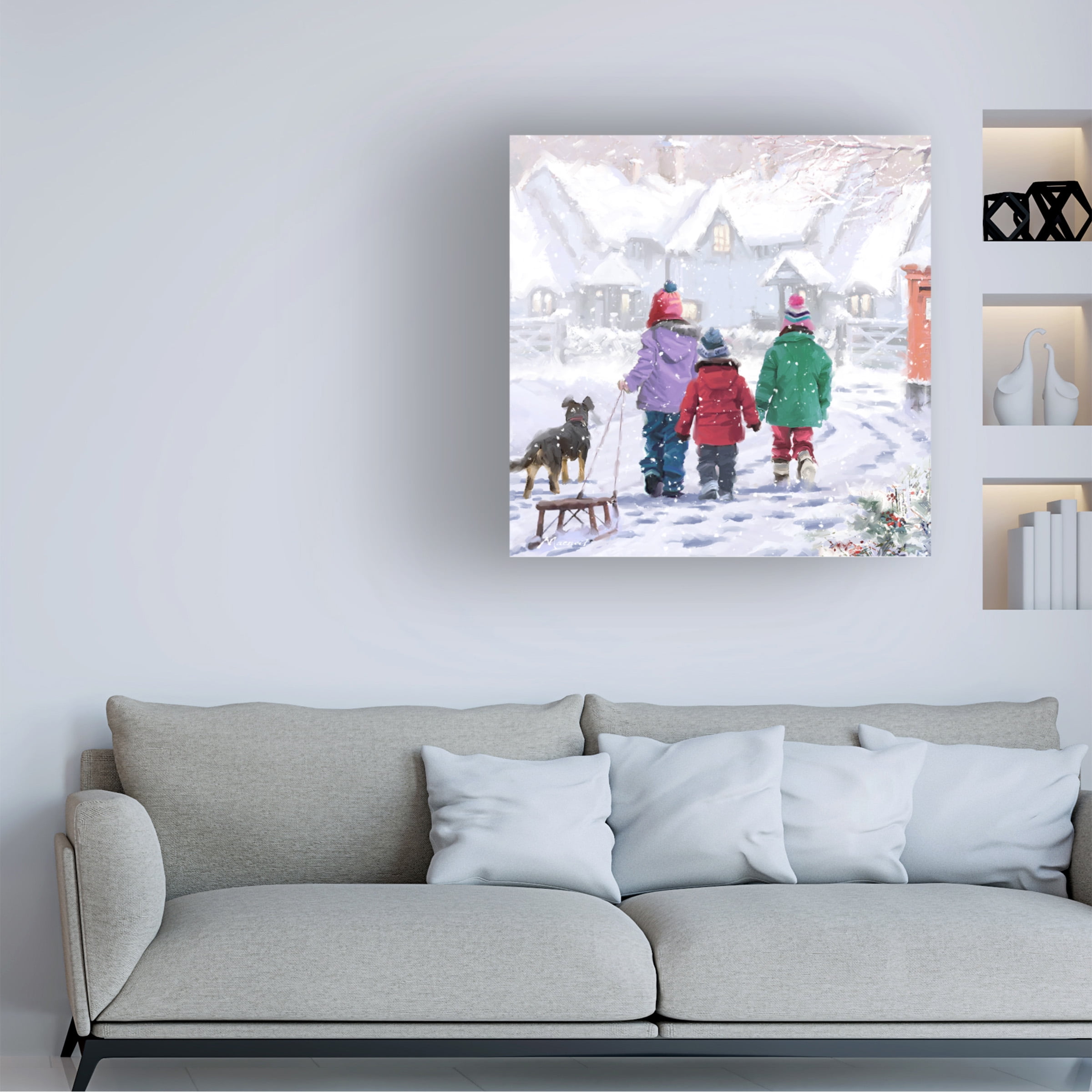 The Macneil Studio 'Children Walking Home' Canvas Art
