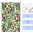 thumbnail image 5 of Summer Kitchen Towels Set of 2, Botanical Palm Leaves Flower Bird Animals Plants Soft Microfiber Dish Towels, Absorbent Quick-Dry Washable Dishcloths for Kitchen Cleaning, Drying Dishes, 18x28 Inches, 5 of 9