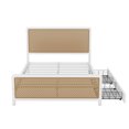 thumbnail image 4 of DreamBuck Queen Size Platform Bed with Drawers, Metal Bed Frame with Headboard and Footboard, Queen Bed Frames for Teens, Adults, Boys, Girls, Metal Slats Support, No Box Spring Needed, White, 4 of 10