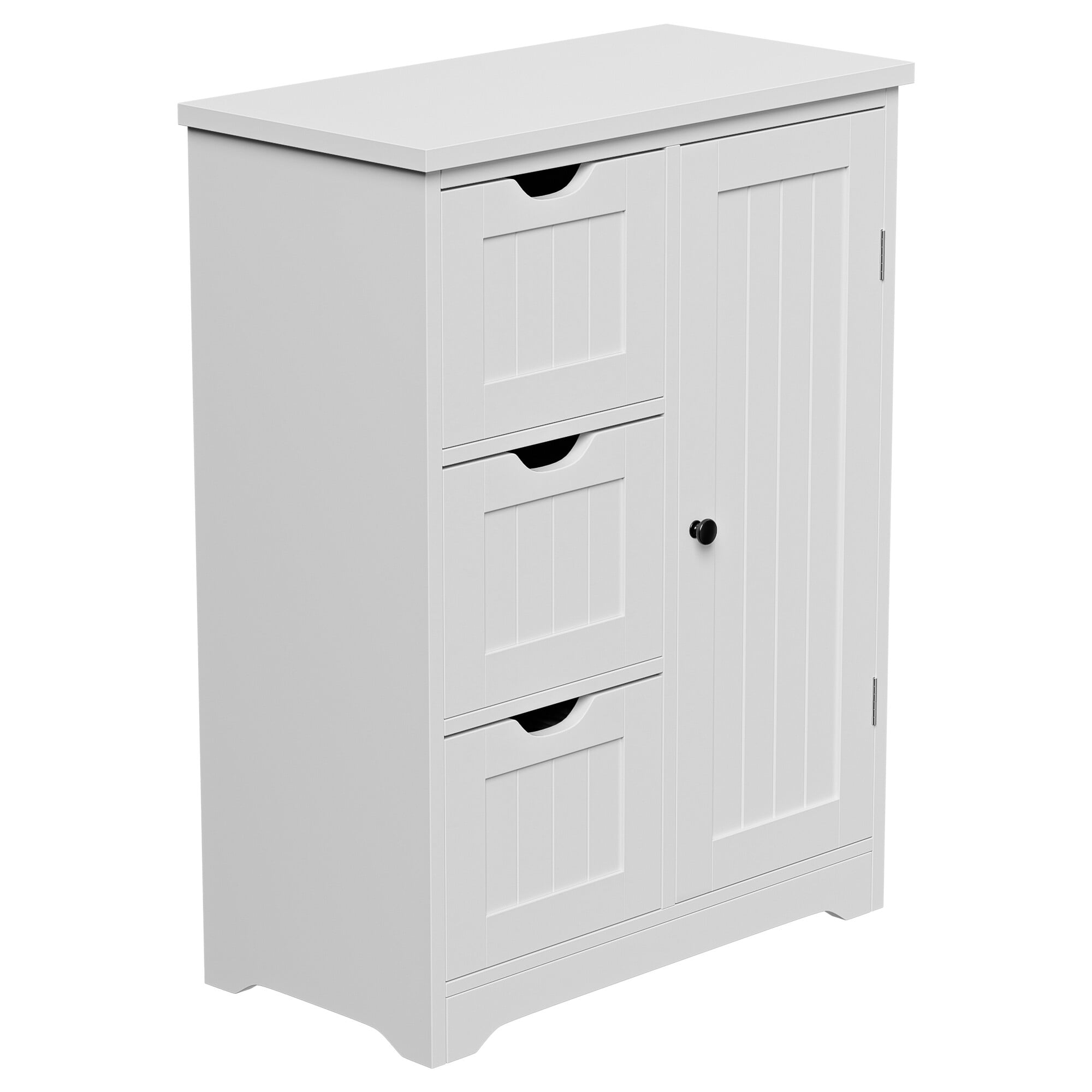ZENSTYLE Bathroom Cabinet 3 Drawers Storage Organizer Floor Cupboard Home Decor White