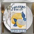 thumbnail image 5 of Chinoiserie Lemon Kitchen Dish Towels Set of 2, Squeeze The Day Lemonade Drying Hand Towel Baking Cooking Cloth, Summer Blue and White Porcelain Farmhouse Home Decoration 18 x 26 Inches, 5 of 6
