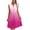 Hot Pink, variant on SELONE Beach Dresses for Women Tank Boho Dresses Color Block Sleeveless A-Line Sundress Notch Collar Layered Dresses S