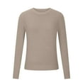 thumbnail image 4 of Hanen Women's Fall Pullover Long Sleeve Crew Neck Casual Ribbed Knit Lightweight Soft Sweater Top, 4 of 6