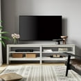 thumbnail image 3 of WAMPAT 70" Farmhouse TV Stand for 75 Inch TV, Wood Entertainment Center for 70 65 55 inch TV Console Media Table with 4 Big Storage Shelf for Living Room Bedroom, White, 3 of 7