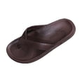 thumbnail image 3 of Women's Leather Thong Flip Flops Wide Width Friendly Non Slip Flat Slippers Lightweight Open Toe Soft Cushioned Sole Casual Summer Beach Outdoor Walking Slides, 3 of 10