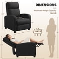 thumbnail image 4 of Yaheetech Modern Fabric Upholstered Recliner Chair with Pocket Spring for Home,Black, 4 of 10