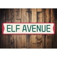 thumbnail image 2 of Elf Avenue Christmas Sign, Holiday Sign, Season Aluminum Metal Decor Sign - 4x18 inches, 2 of 4