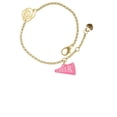 thumbnail image 1 of Delight Jewelry Acrylic 3/4" Hot Pink Cheer Megaphone Gold-tone Rose Link Chain Bracelet, 6.25"+1.75" Extender, 1 of 4