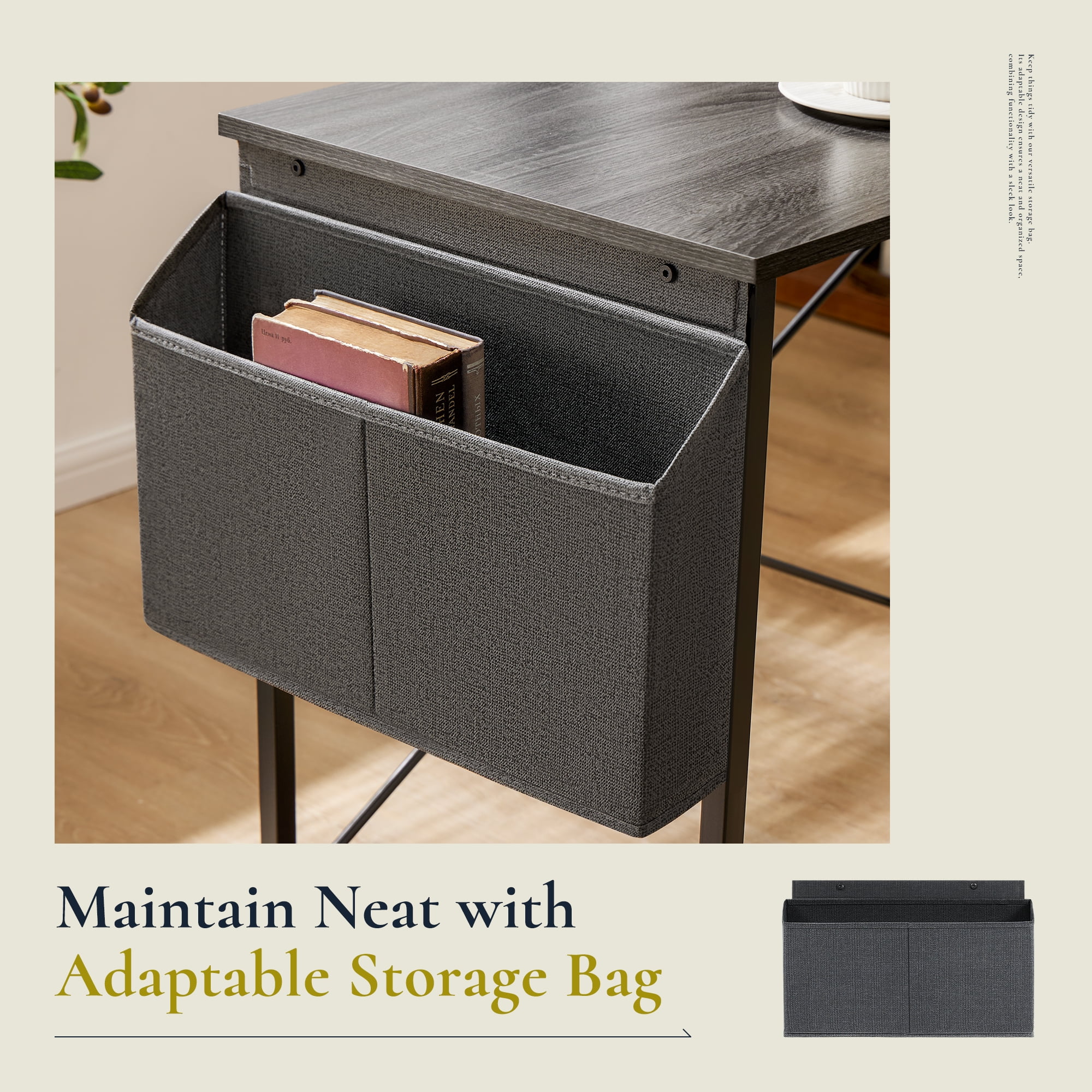 CONCETTA Modern L-Shaped Desk, Computer Desk Sleek Design, Spacious Workspace, Gray