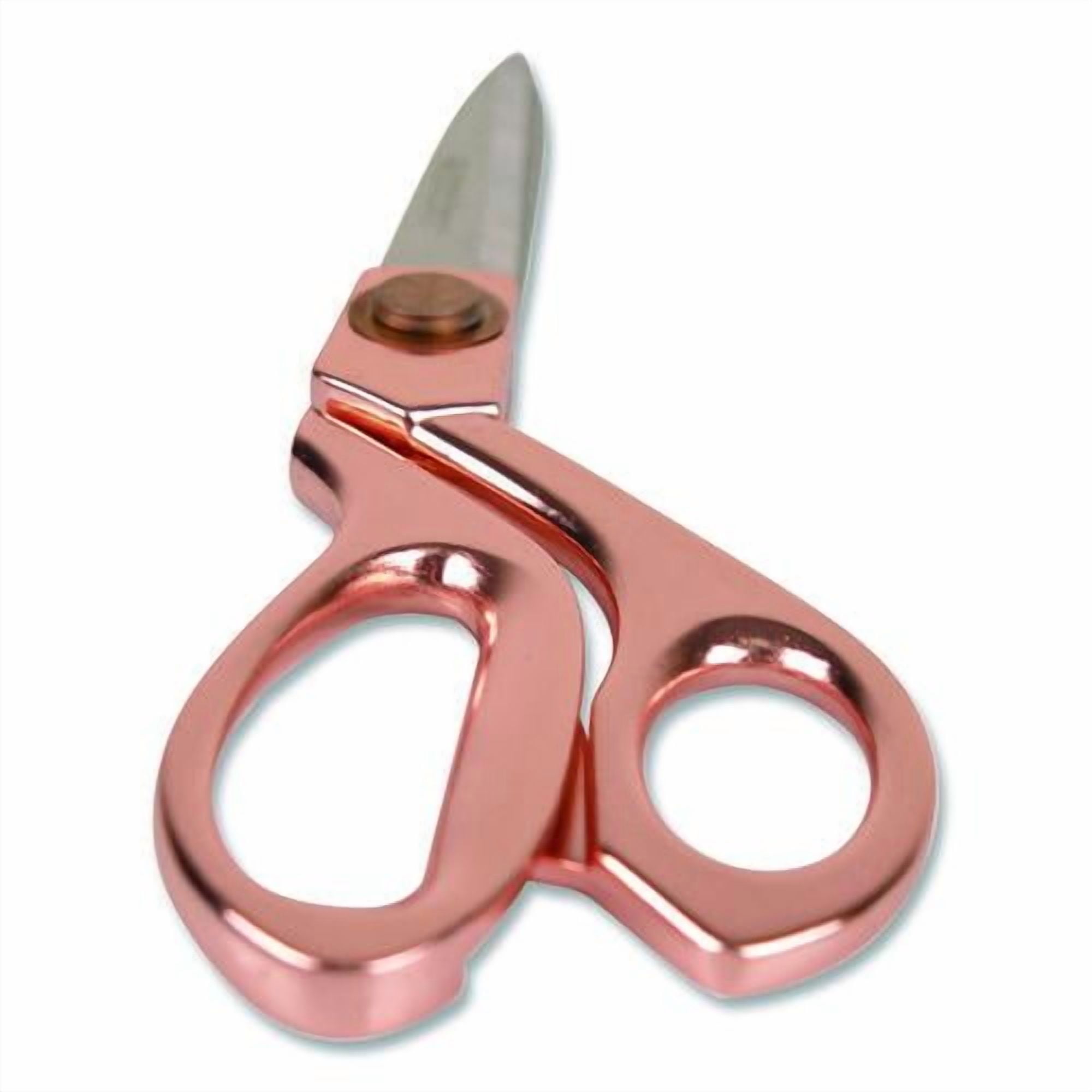 Vintage Stainless Steel Scissors, 8" Long, Offset Rose Gold Handle | Bundle of 10