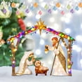 thumbnail image 2 of YaoZQ Easter Nativity Scene with Stable, Lighted 2D Acrylic Jesus Birth Ornament, Religious Christian Decoration for Yard Garden, Blue, 12 x 12 in, 2 of 8