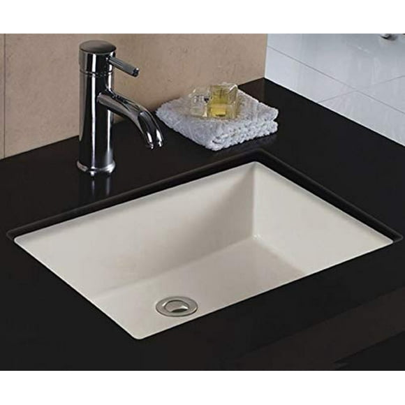 Wells Sinkware Rectangular Vitreous Ceramic Lavatory Single Bowl Undermount Bisque 20 x 16 x 6
