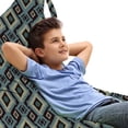 thumbnail image 1 of Ethnic Lounger Chair Bag, African Culture Style Funky Folk Geometric Hand Drawn Quirky Design, High Capacity Storage with Handle Container, Lounger Size, Cadet Blue and Dark Brown, by Ambesonne, 1 of 5