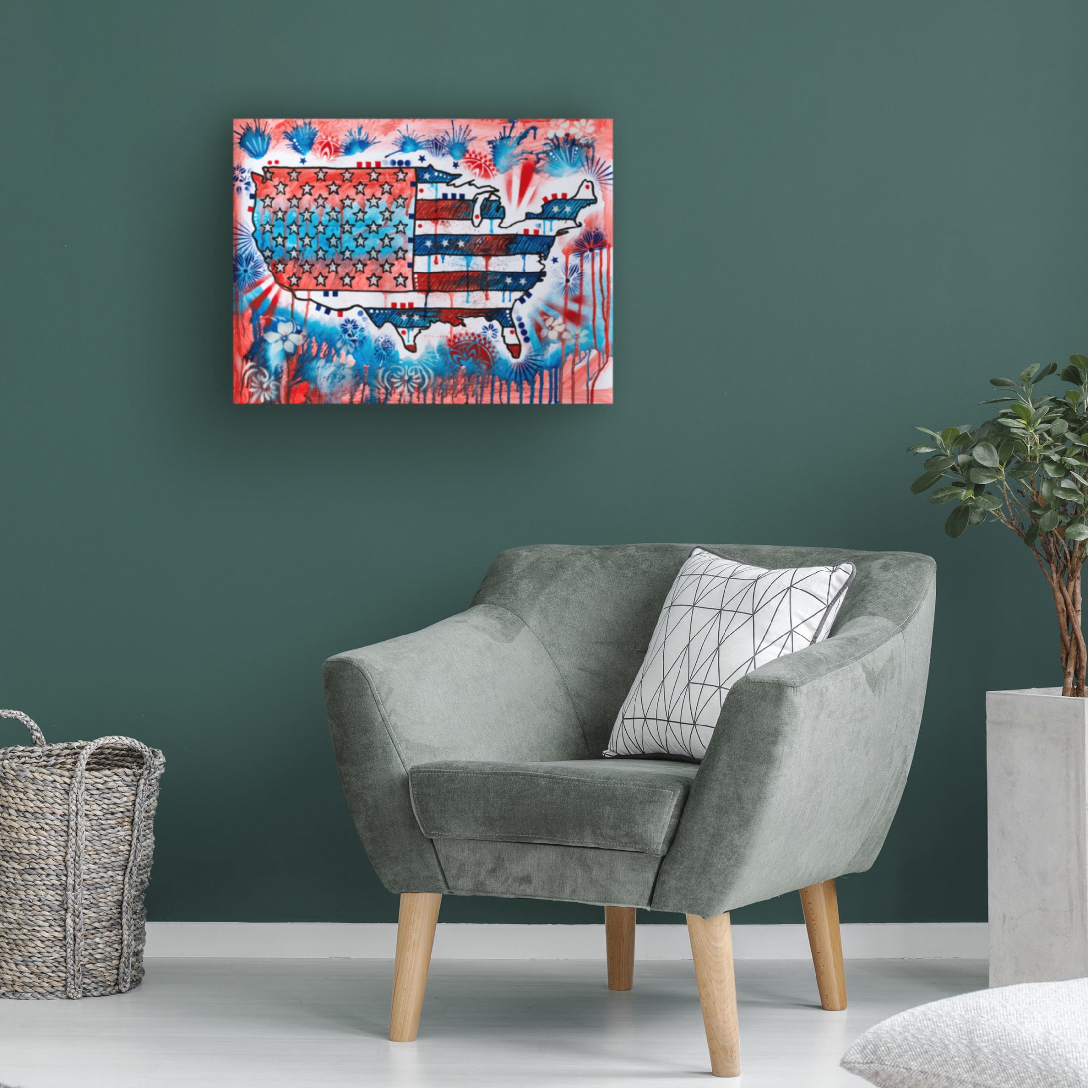 Canvas Wall Art - Dean Russo 'America United' Wall Art for Living Room, Bedroom, or Office Décor by Trademark Fine Art - 32 x 24 Inches