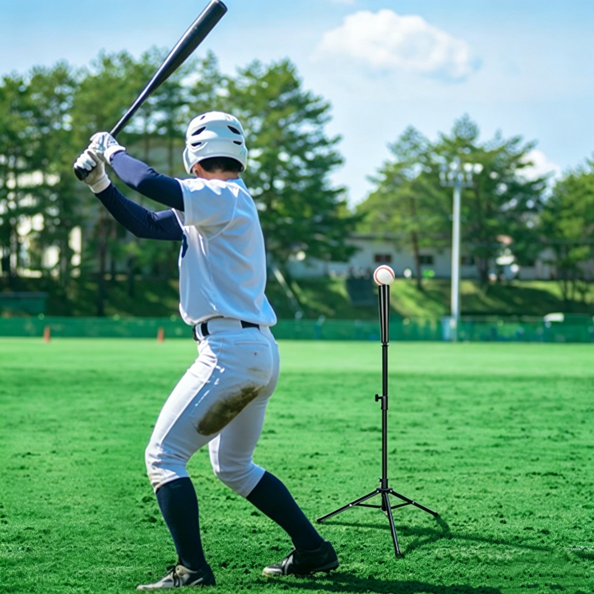 Baseball Batting tee for Adults and Youth Teens, Portable Tripod Stand Base Tee Easy Adjustable Height 28 to 45 inches for Hitting Training Practice & Carrying Bag