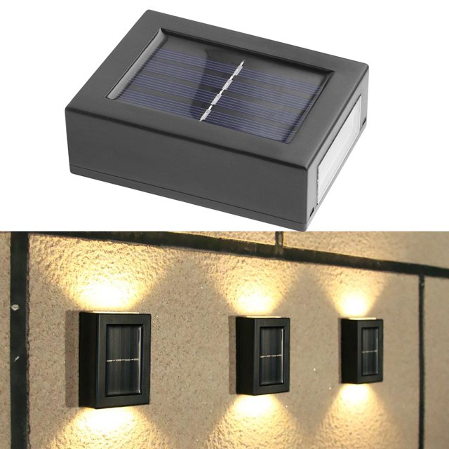 4x Lámpara de pared con energía sor Decoración de luz de escalera de en pared moderna cálido Macarena luces de pared al aire libre