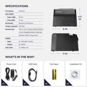 Volcora Thermal Receipt Printer, 80mm USB/Ethernet POS QR Code Printer with Auto Cutter for Cash Drawer/ESC/POS, Compatible with Android/Windows/Linux, Retailer, Restaurant Use, Wall Mount, Black
