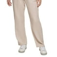 thumbnail image 3 of Calvin Klein Women's Cotton Crepe Straight Fit Pants Brown Size Petite Large, 3 of 3