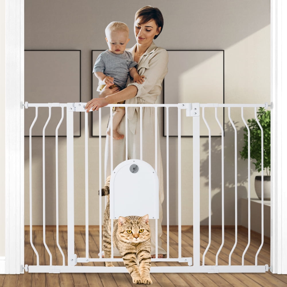 Comomy Baby Gate With Adjustable Cat Door 31 45 Extra Wide Auto comomy-baby-gate-with-adjustable-cat-door-31-45-extra-wide-auto