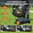 thumbnail image 2 of JUVOCT 21-Inch Push Lawn Sweeper, 3.5 Cu. Ft. Leaf and Grass Collector with 2 Spinning Brushes and Durable Steel Frame, 2 of 5