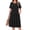 Black, variant on WellSize Plus Size Dresses for Women Summer Crew Neck Short Sleeve Sundresses Casual Beach Midi Dresses with pockets