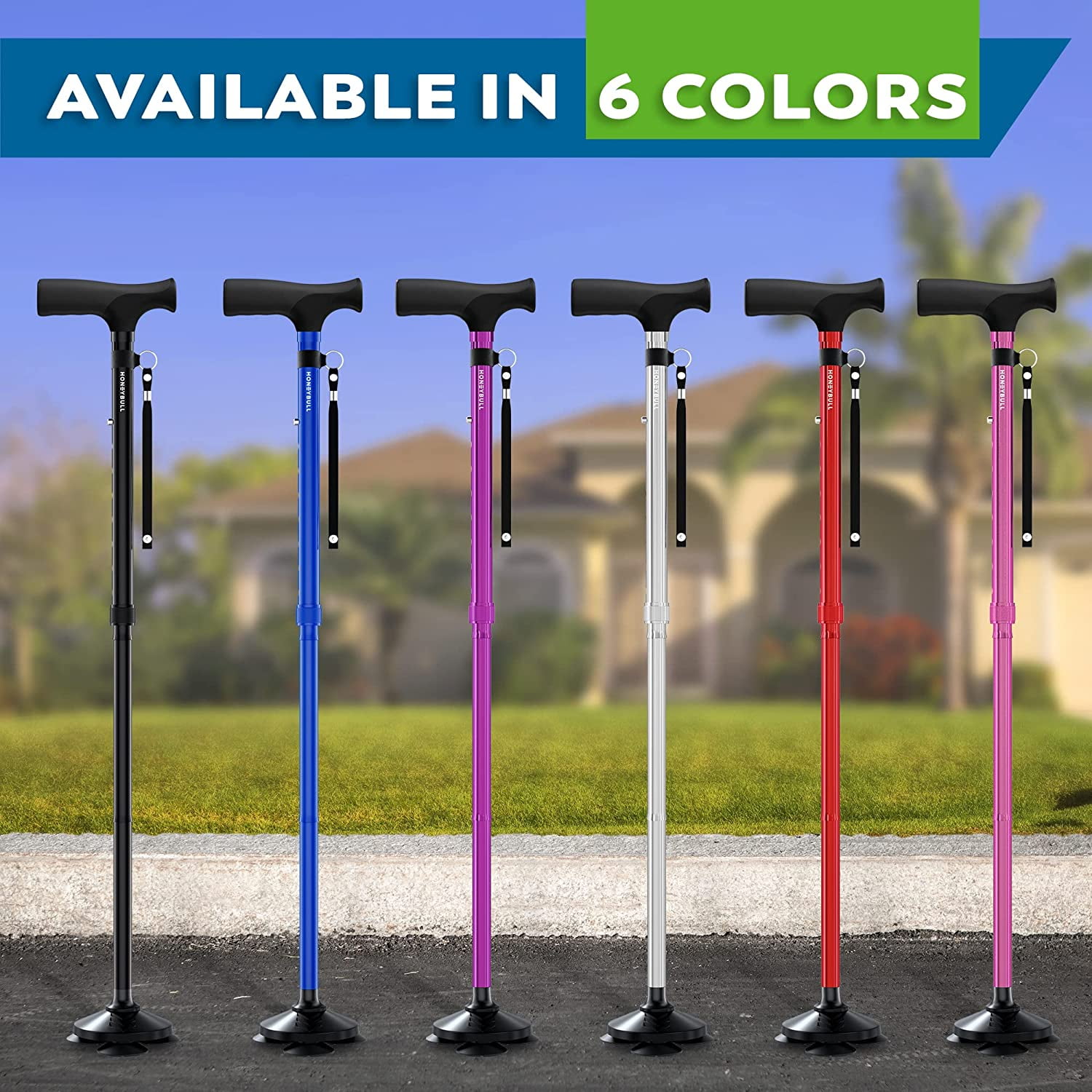 HoneyBull Walking Cane for Adults & Seniors - Foldable HoneyBull Walking Cane for Adults & Seniors - Foldable