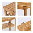 thumbnail image 2 of Kinbor Bamboo Shower Bench Bath Spa Seat with Storage Shelf Organizer Stool, 2 of 6