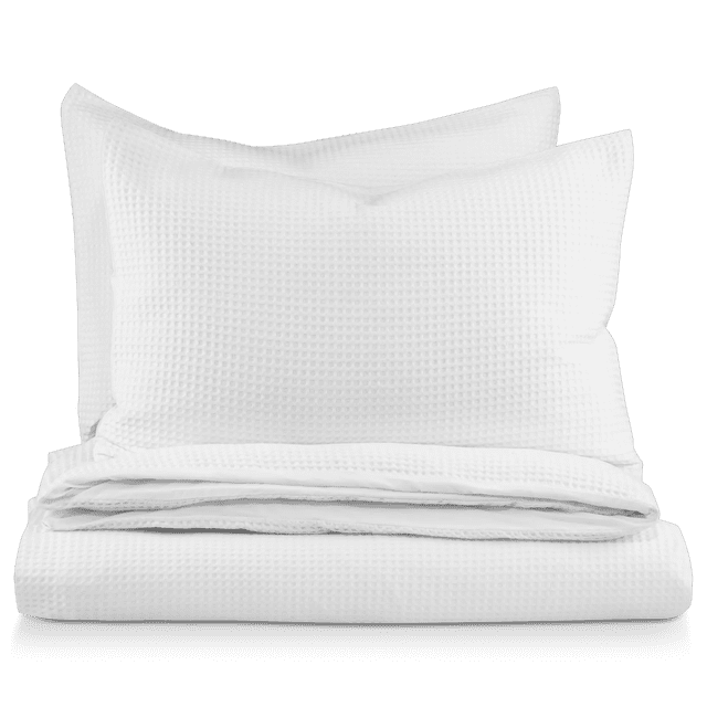 Bouclair Collection Collin Blanche - Ensemble Housse de Couette 3 Pcs Double / Grand Lit